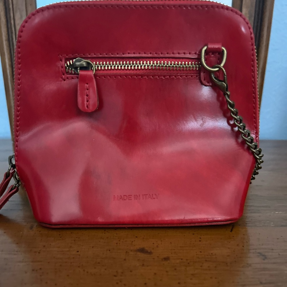 Pratesi Italia Firenze genuine Italian leather Red Crossbody Bag - Picture 2 of 9
